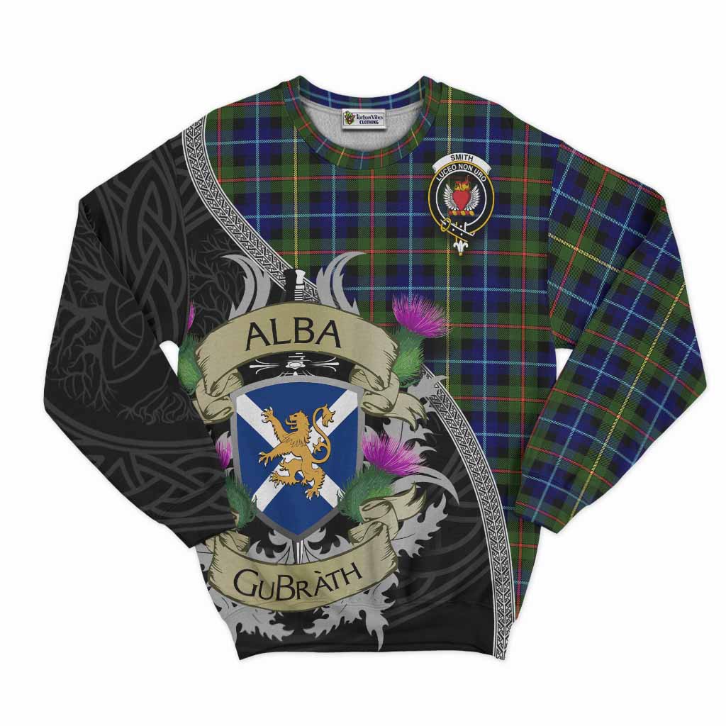 Smith Tartan Family Crest Sweatshirt Lion Rampant Royal Thistle Shield Celtic Inspired Unisex - Tartan Vibes Clothing