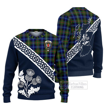 Smith Tartan Ugly Sweater Featuring Thistle and Scotland Map Unisex - Tartan Vibes Clothing