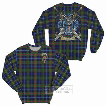 Smith Tartan Sweatshirt with Family Crest Celtic Skull Style Unisex - Tartan Vibes Clothing
