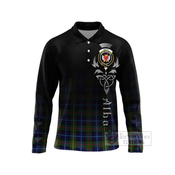 Smith Tartan Long Sleeve Polo Shirt Featuring Alba Gu Brath Family Crest Celtic Inspired Unisex - Tartan Vibes Clothing