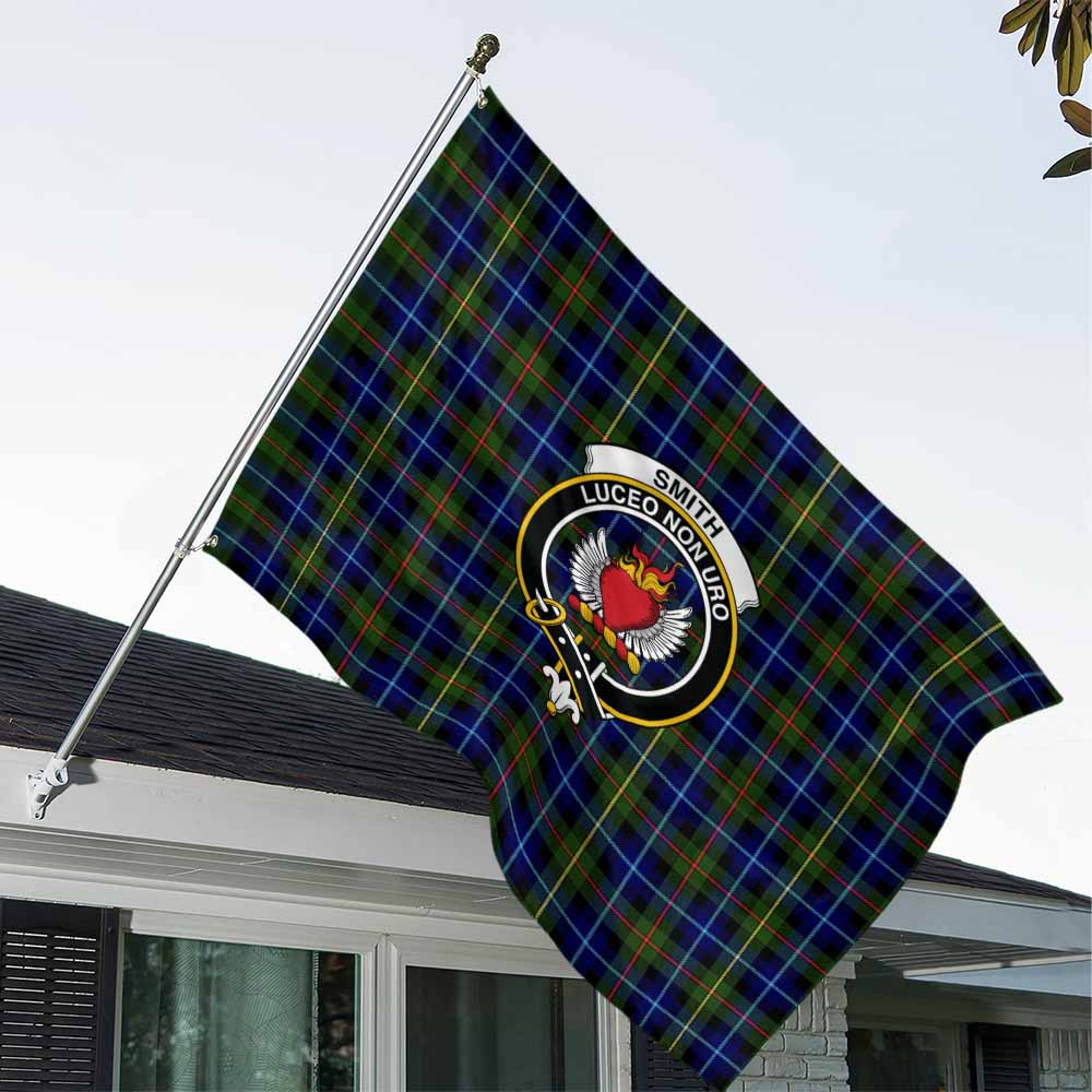 Tartan Vibes Clothing Smith Tartan House Flag with Family Crest