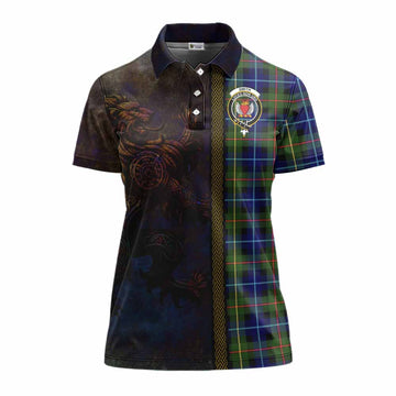Smith Tartan Family Crest Women's Polo Shirt Alba Gu Brath Be Brave Lion Ancient Style Women - Tartan Vibes Clothing