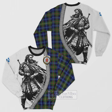 Smith Tartan Clan Crest Sweatshirt with Highlander Warrior Celtic Style Unisex - Tartan Vibes Clothing