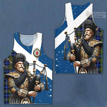 Smith Tartan Men's Tank Top with Family Crest Scottish Bagpiper Vibes Men - Tartan Vibes Clothing