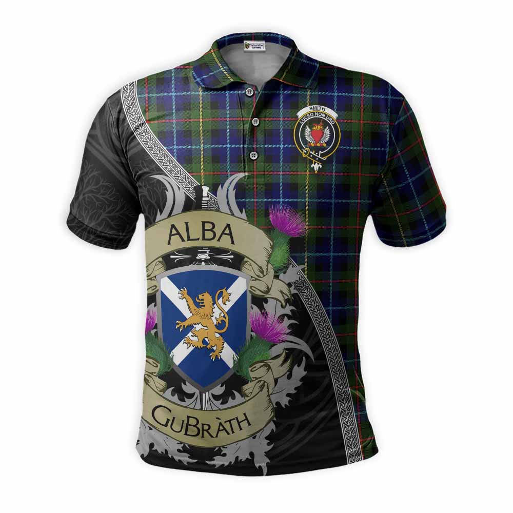 Smith Tartan Family Crest Polo Shirt Lion Rampant Royal Thistle Shield Celtic Inspired Kid - Tartan Vibes Clothing