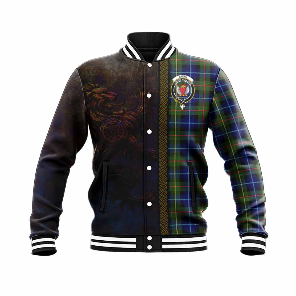 Smith Tartan Family Crest Baseball Jacket Alba Gu Brath Be Brave Lion Ancient Style Unisex - Tartan Vibes Clothing