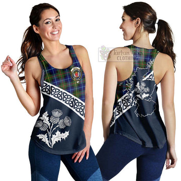 Smith Tartan Women's Racerback Tanks Featuring Thistle and Scotland Map 4XL - Tartan Vibes Clothing