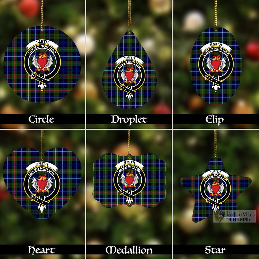 Smith Tartan Christmas Aluminium Ornament with Family Crest Aluminium - Tartan Vibes Clothing