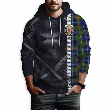 Smith Tartan Hoodie with Family Crest Cross Sword Thistle Celtic Vibes Pullover Hoodie - Tartan Vibes Clothing