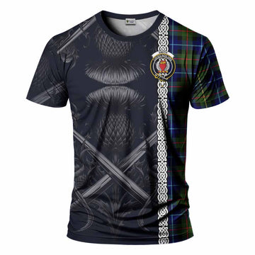 Smith Tartan T-Shirt with Family Crest Cross Sword Thistle Celtic Vibes Kid's Shirt - Tartan Vibes Clothing