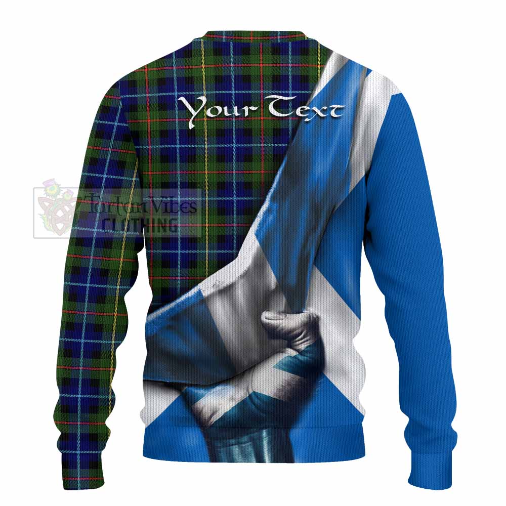 Smith Tartan Knitted Sweater with Family Crest Scotland Patriotic Style - Tartan Vibes Clothing