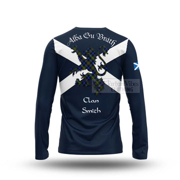 Smith Tartan Lion Rampant Long Sleeve T-Shirt Proudly Display Your Heritage with Alba Gu Brath and Clan Name - Tartan Vibes Clothing