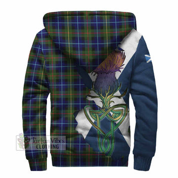 Tartan Vibes Clothing Smith Tartan Family Crest Sherpa Hoodie Scottish Thistle Celtic Inspired