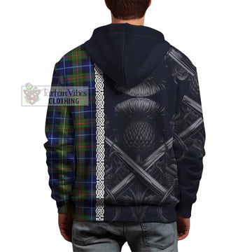 Smith Tartan Hoodie with Family Crest Cross Sword Thistle Celtic Vibes - Tartan Vibes Clothing