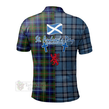 Smith Tartan Polo Shirt Happy St. Andrew's Day Half Tartan Style - Tartan Vibes Clothing