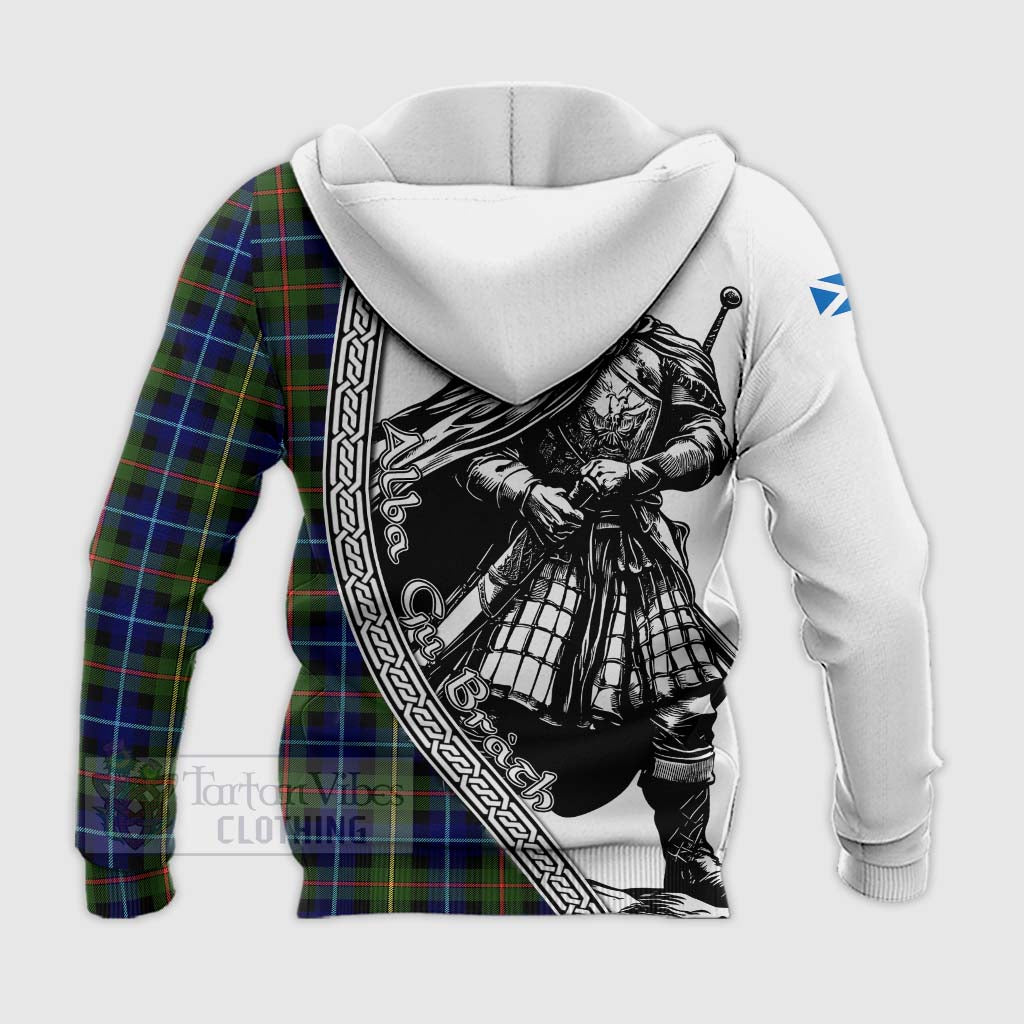 Smith Tartan Clan Crest Knitted Hoodie with Highlander Warrior Celtic Style - Tartan Vibes Clothing