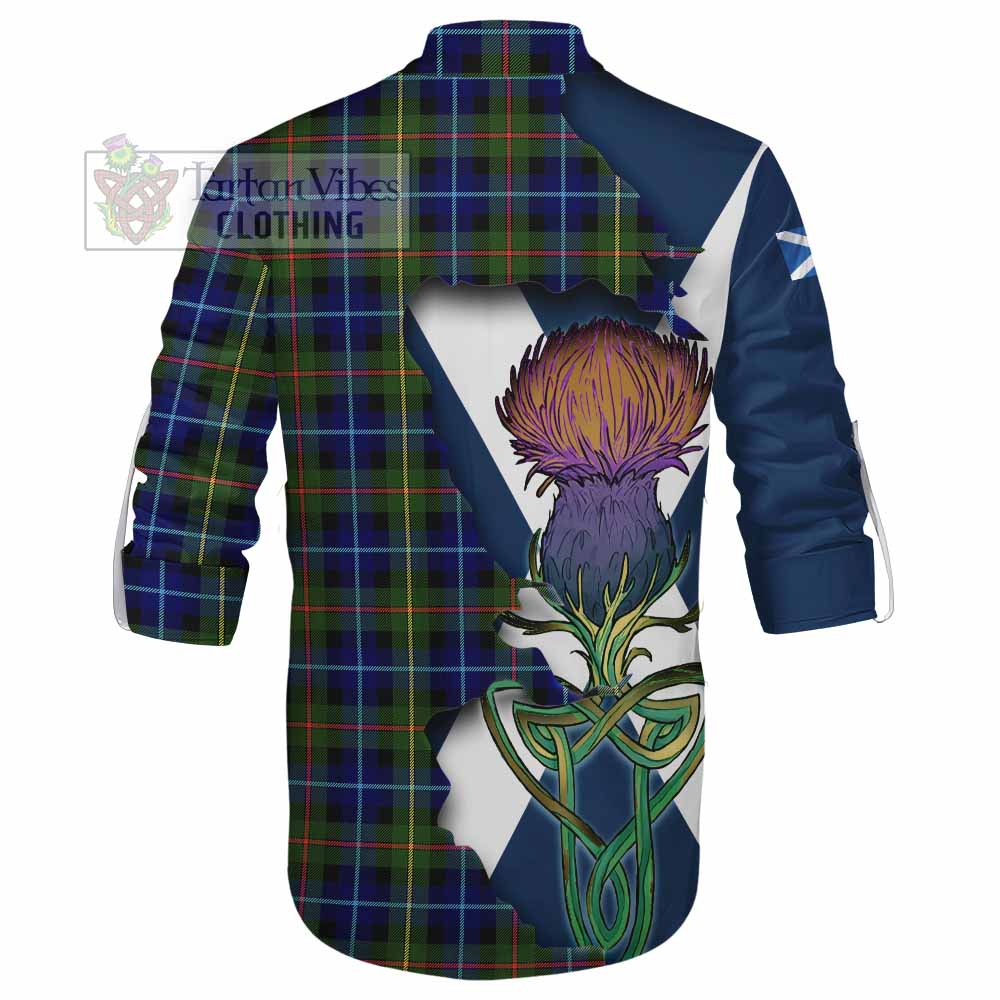 Tartan Vibes Clothing Smith Tartan Family Crest Ghillie Kilt Shirt Scottish Thistle Celtic Inspired