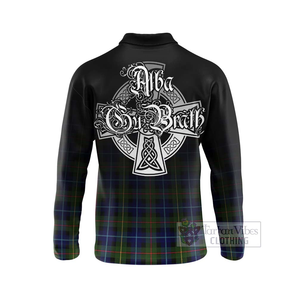 Smith Tartan Long Sleeve Polo Shirt Featuring Alba Gu Brath Family Crest Celtic Inspired - Tartan Vibes Clothing