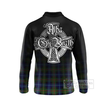 Smith Tartan Long Sleeve Polo Shirt Featuring Alba Gu Brath Family Crest Celtic Inspired - Tartan Vibes Clothing