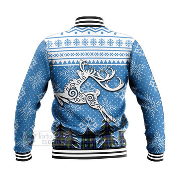 Smith Clan Christmas Baseball Jacket Celtic Reindeer Style - Tartan Vibes Clothing