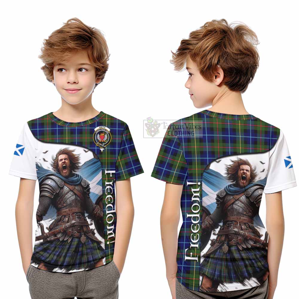 Smith Crest Tartan Kid T-Shirt Inspired by the Freedom of Scottish Warrior - Tartan Vibes Clothing