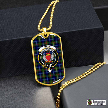 Tartan Vibes Clothing Smith Tartan Dog Tag Necklace with Family Crest