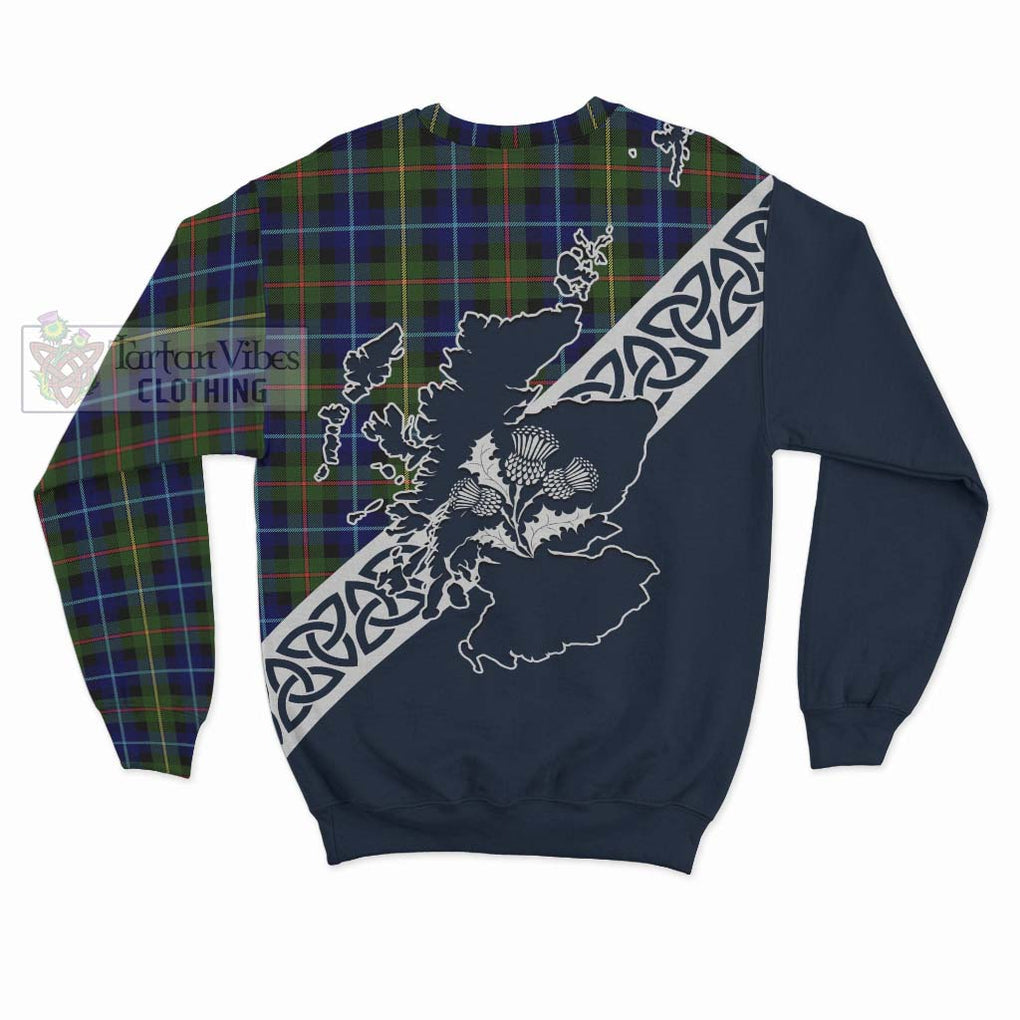 Smith Tartan Sweatshirt Featuring Thistle and Scotland Map - Tartan Vibes Clothing