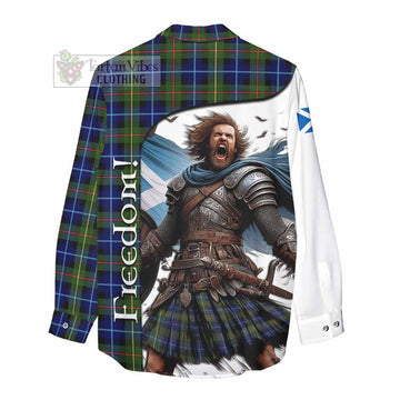 Smith Crest Tartan Women's Casual Shirt Inspired by the Freedom of Scottish Warrior - Tartan Vibes Clothing