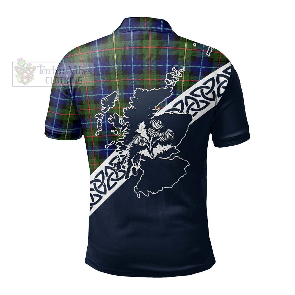 Smith Tartan Polo Shirt Featuring Thistle and Scotland Map - Tartanvibesclothing Store