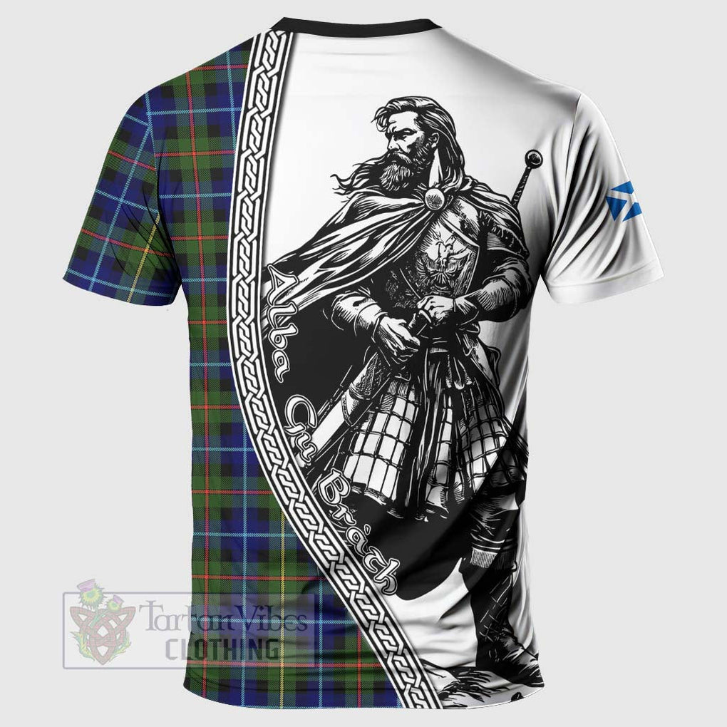 Tartan Vibes Clothing Smith Tartan Clan Crest T-Shirt with Highlander Warrior Celtic Style