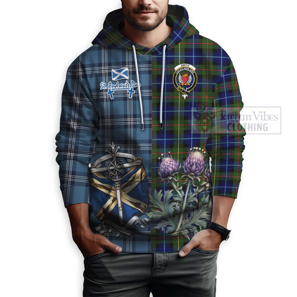 Smith Tartan Hoodie Happy St. Andrew's Day Half Tartan Style - Tartan Vibes Clothing