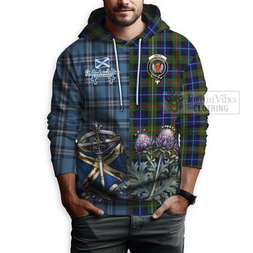 Smith Tartan Hoodie Happy St. Andrew's Day Half Tartan Style - Tartan Vibes Clothing