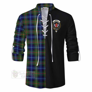 Smith Tartan Ghillie Kilt Shirt with Family Crest and Half Of Me Style - Tartan Vibes Clothing