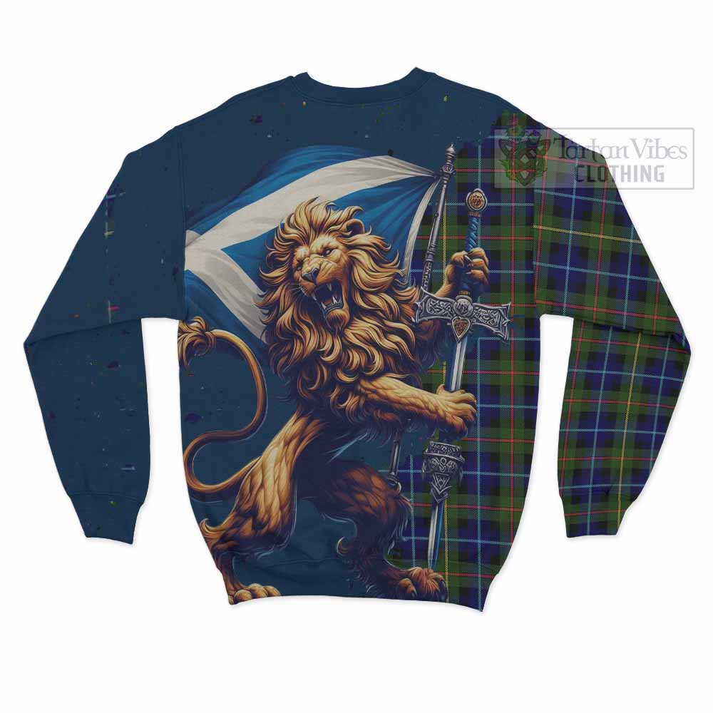 Smith Tartan Family Crest Sweatshirt with Scottish Majestic Lion - Tartan Vibes Clothing