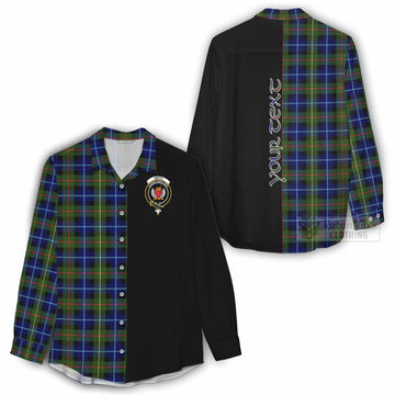 Smith Tartan Women's Casual Shirt with Family Crest and Half Of Me Style - Tartan Vibes Clothing