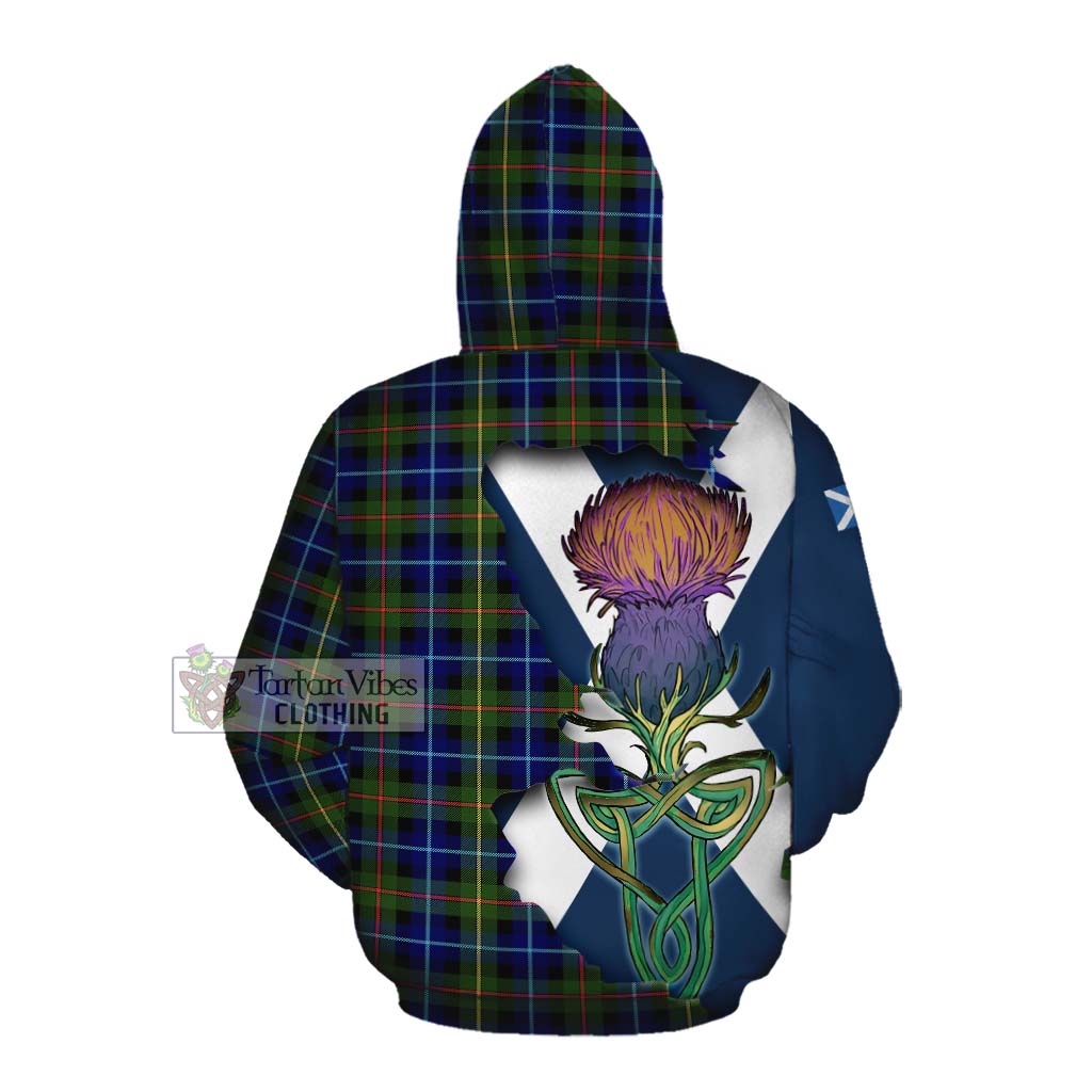 Tartan Vibes Clothing Smith Tartan Family Crest Cotton Hoodie Scottish Thistle Celtic Inspired