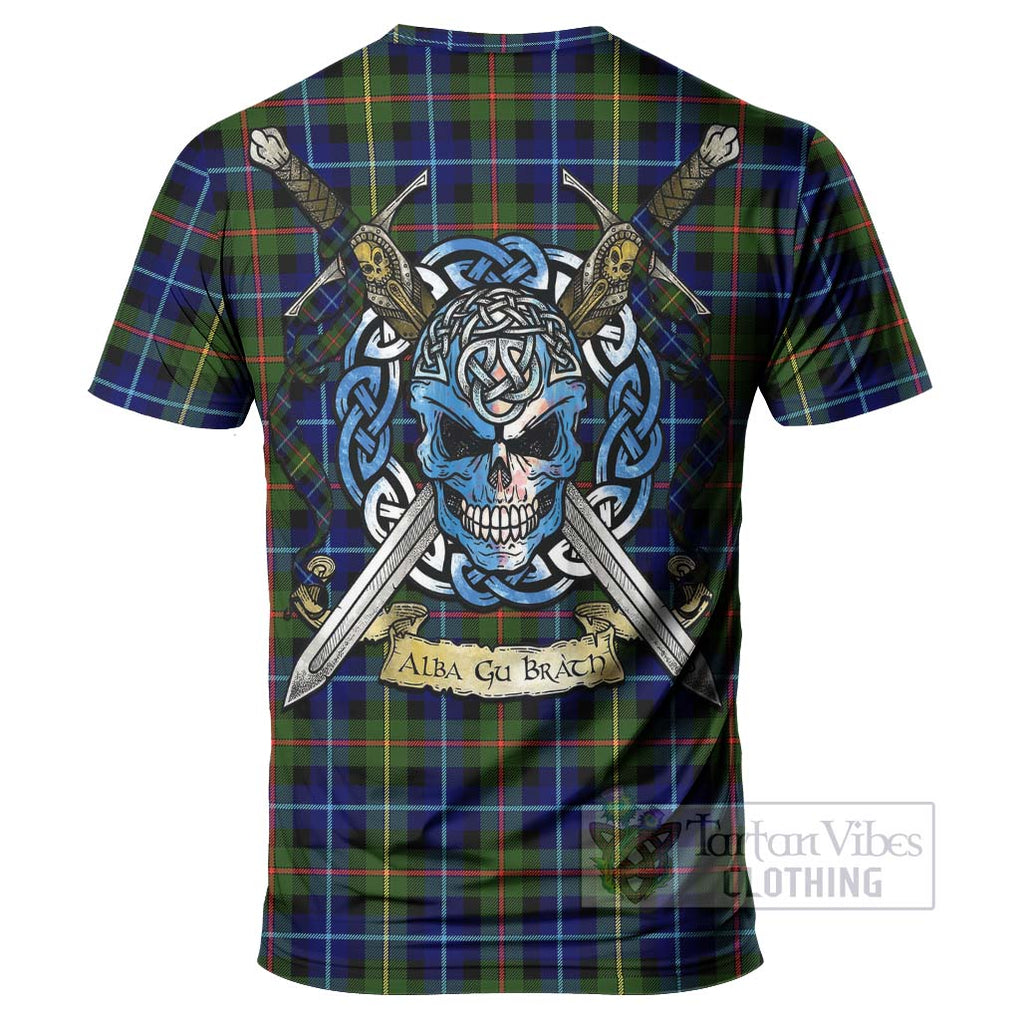 Smith Tartan T-Shirt with Family Crest Celtic Skull Style - Tartan Vibes Clothing
