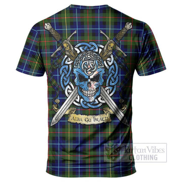 Smith Tartan T-Shirt with Family Crest Celtic Skull Style - Tartan Vibes Clothing