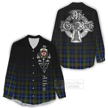 Smith Tartan Women's Casual Shirt Featuring Alba Gu Brath Family Crest Celtic Inspired - Tartan Vibes Clothing