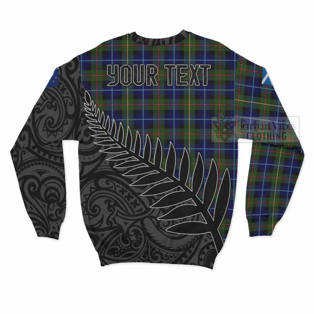 Smith Crest Tartan Sweatshirt with New Zealand Silver Fern Half Style - Tartan Vibes Clothing
