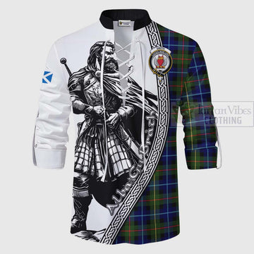 Smith Tartan Clan Crest Ghillie Kilt Shirt with Highlander Warrior Celtic Style - Tartan Vibes Clothing