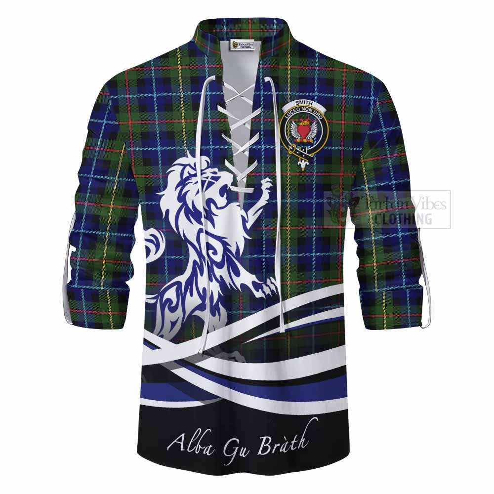 Smith Tartan Ghillie Kilt Shirt with Alba Gu Brath Regal Lion Emblem - Tartan Vibes Clothing