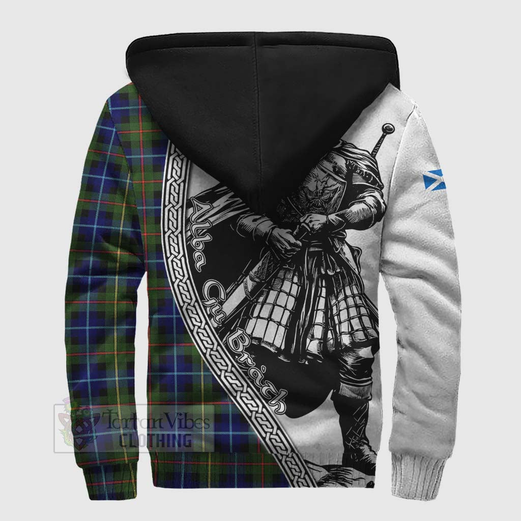 Smith Tartan Clan Crest Sherpa Hoodie with Highlander Warrior Celtic Style - Tartan Vibes Clothing