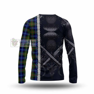 Smith Tartan Long Sleeve T-Shirt with Family Crest Cross Sword Thistle Celtic Vibes - Tartan Vibes Clothing