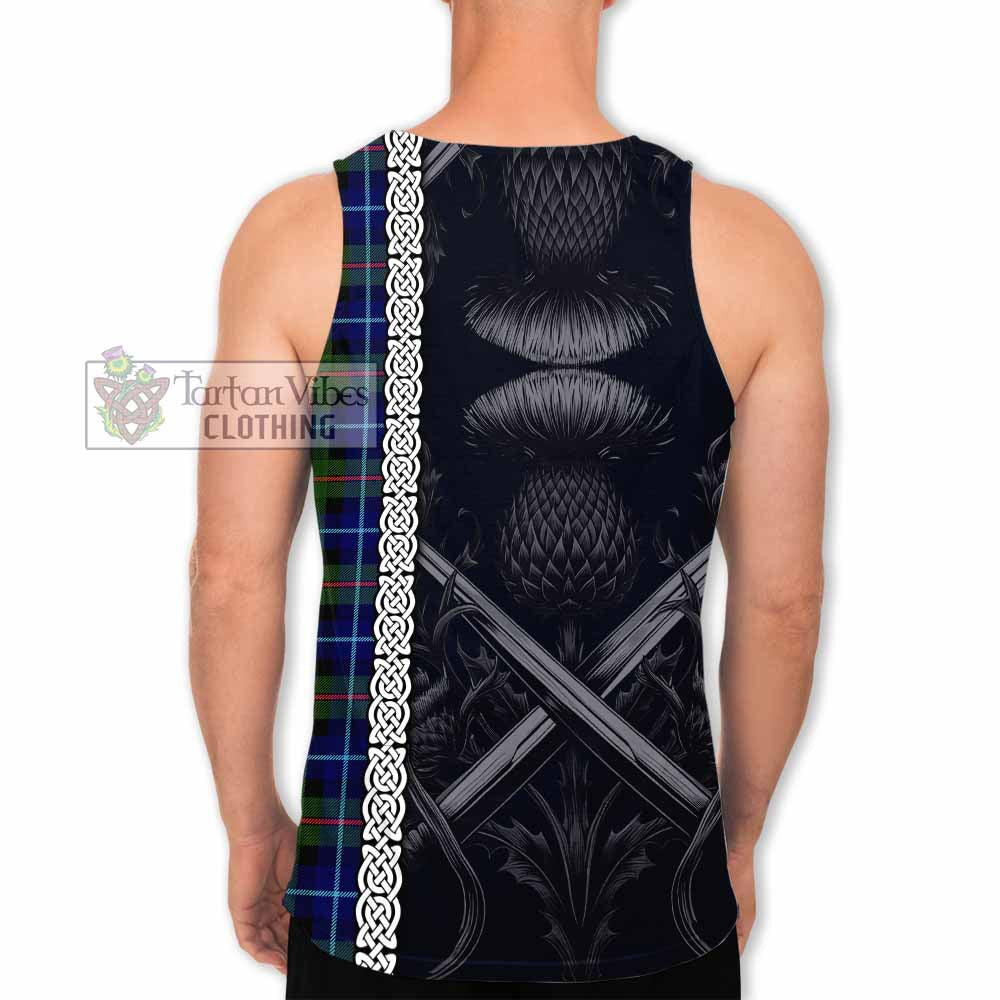 Smith Tartan Men's Tank Top with Family Crest Cross Sword Thistle Celtic Vibes - Tartan Vibes Clothing