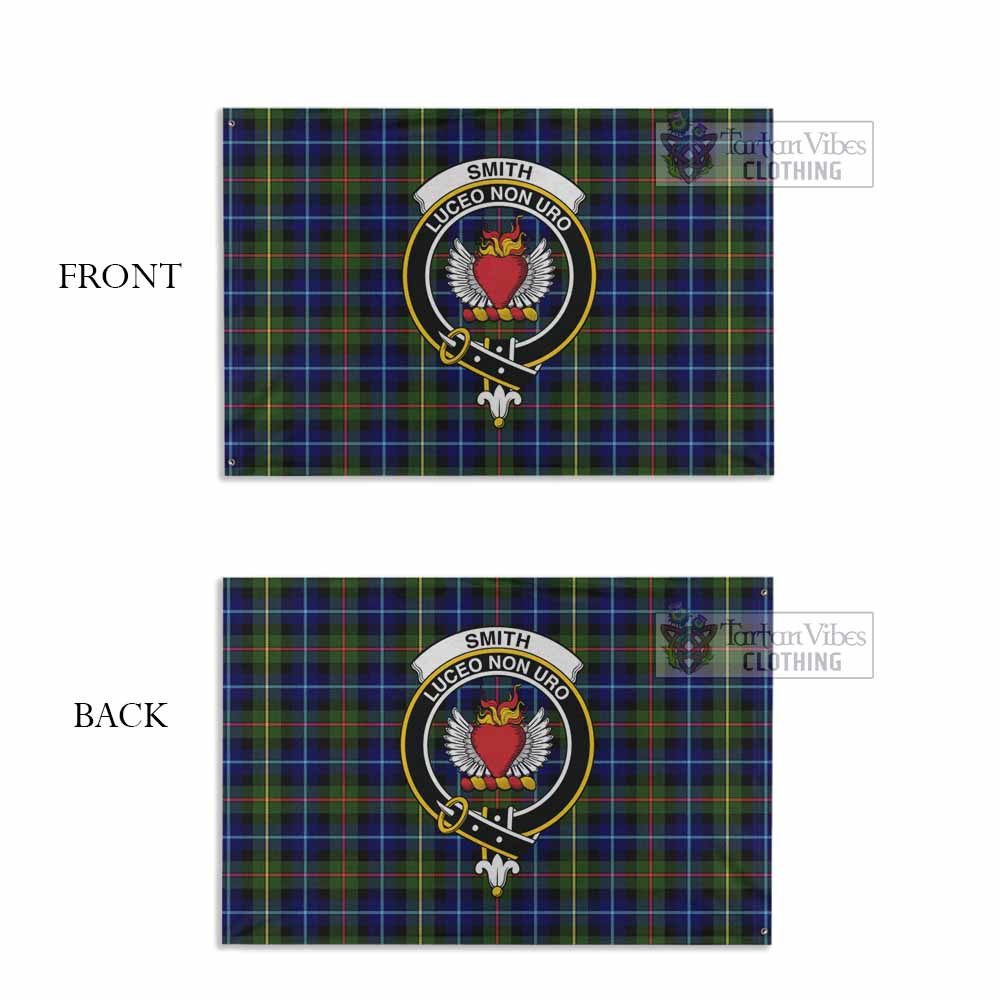 Tartan Vibes Clothing Smith Tartan House Flag with Family Crest