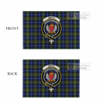 Tartan Vibes Clothing Smith Tartan House Flag with Family Crest