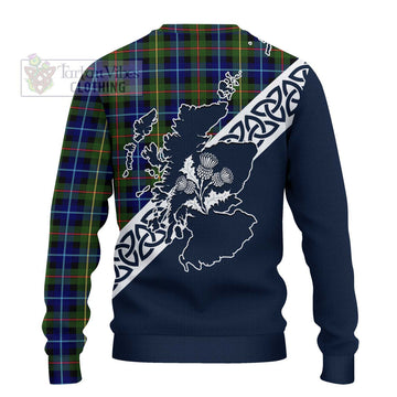 Smith Tartan Ugly Sweater Featuring Thistle and Scotland Map - Tartan Vibes Clothing