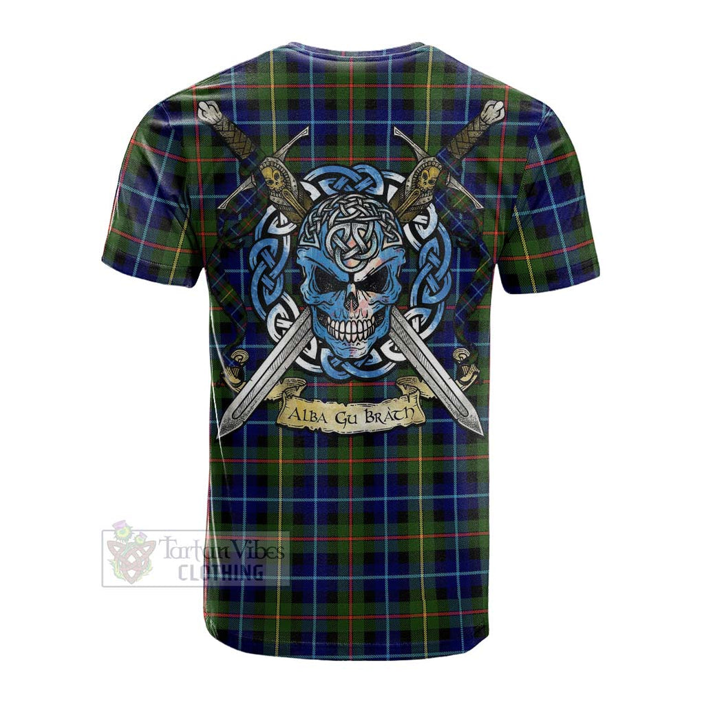 Smith Tartan Cotton T-shirt with Family Crest Celtic Skull Style Men's Shirt - Tartan Vibes Clothing