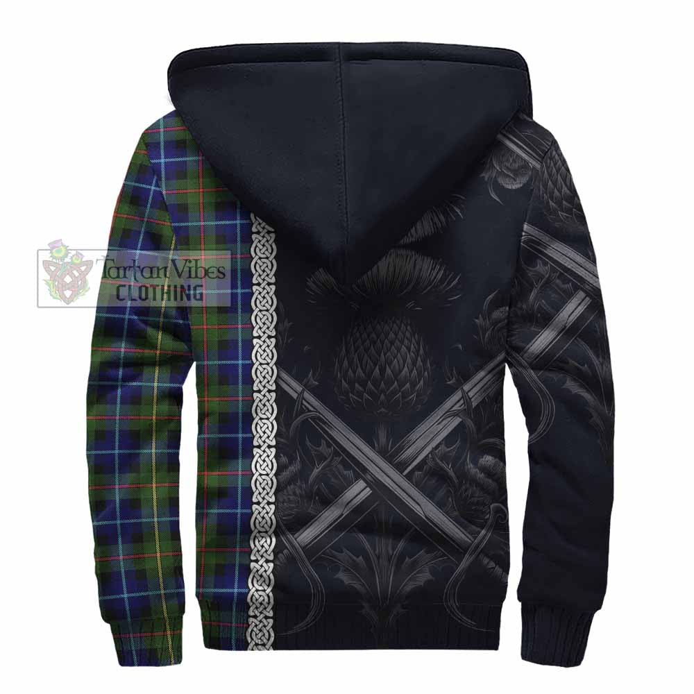 Smith Tartan Sherpa Hoodie with Family Crest Cross Sword Thistle Celtic Vibes - Tartan Vibes Clothing